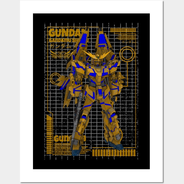 RX-0 Unicorn Gundam 03 Phenex Wall Art by gblackid